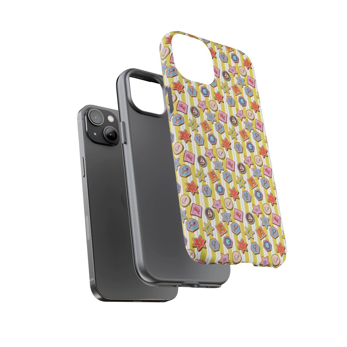 Yellow and White Striped Summer Themed Phone Case
