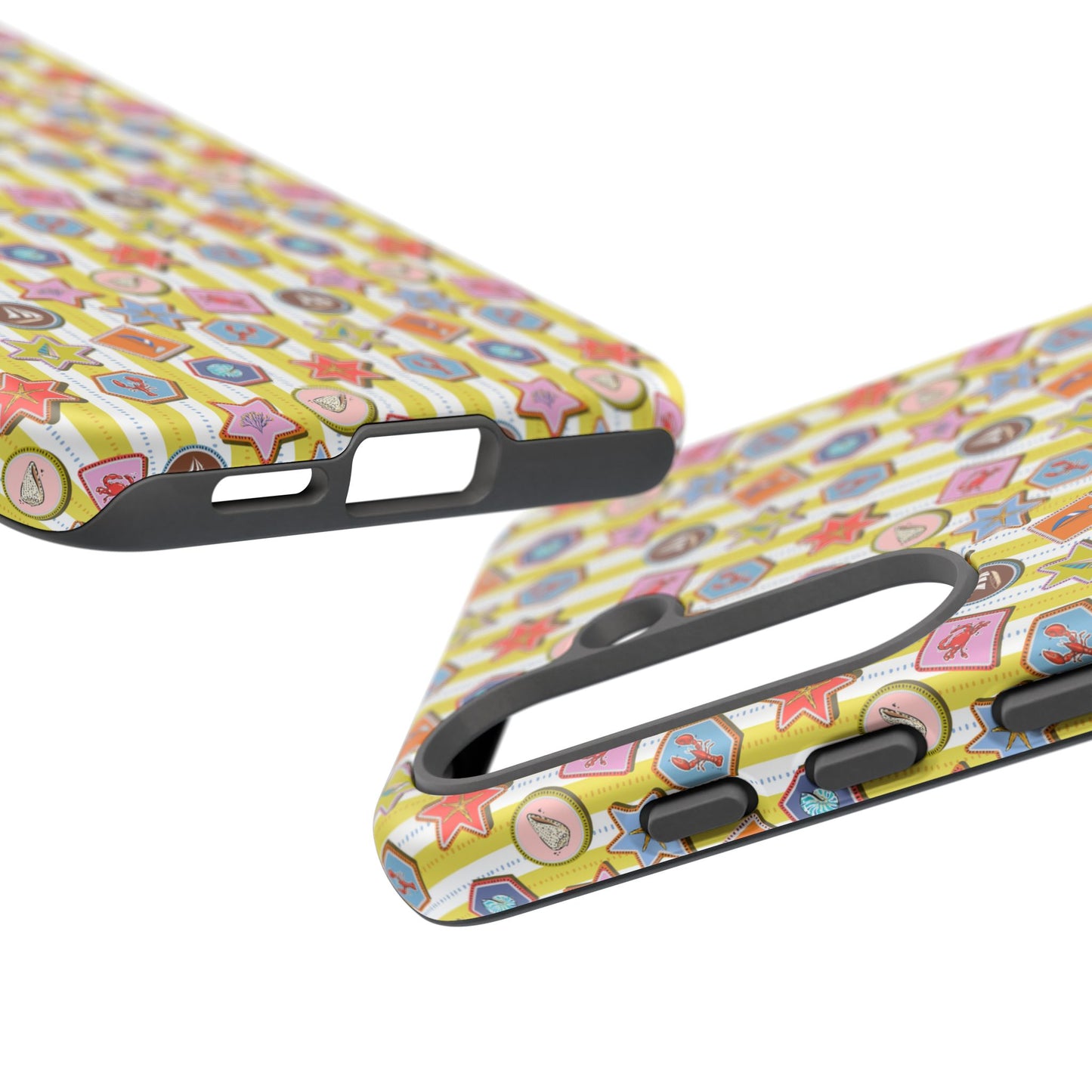 Yellow and White Striped Summer Themed Phone Case