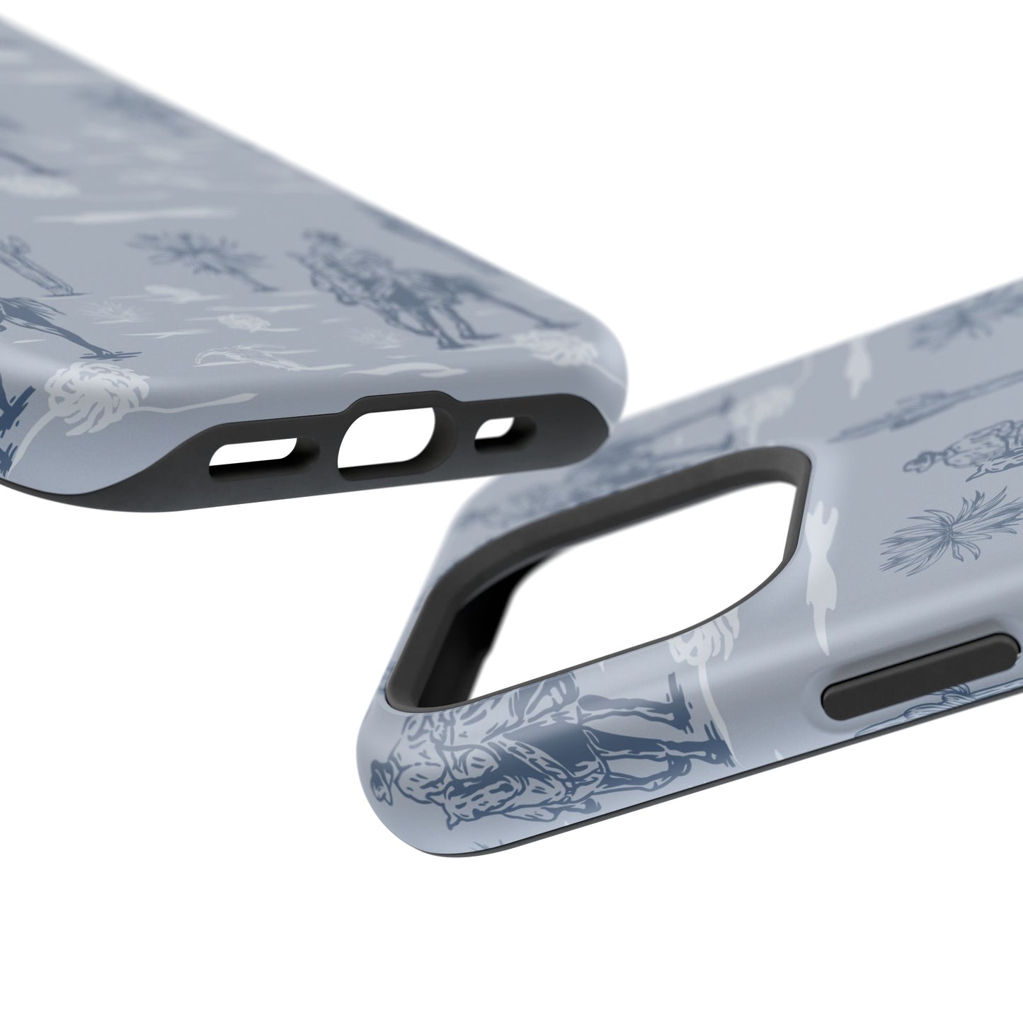 iPhone Case - Blue Cowboy and Cactus Western Themed MagSafe Tough Case