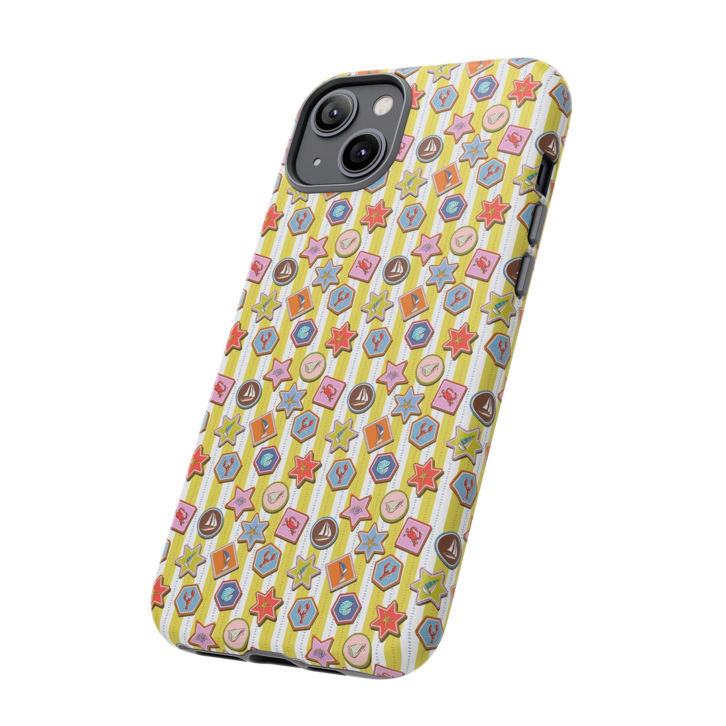 Yellow and White Striped Summer Themed Phone Case