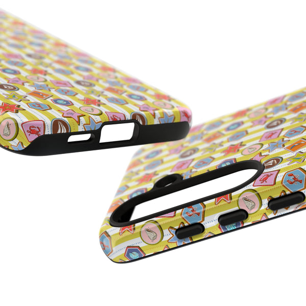 Yellow and White Striped Summer Themed Phone Case
