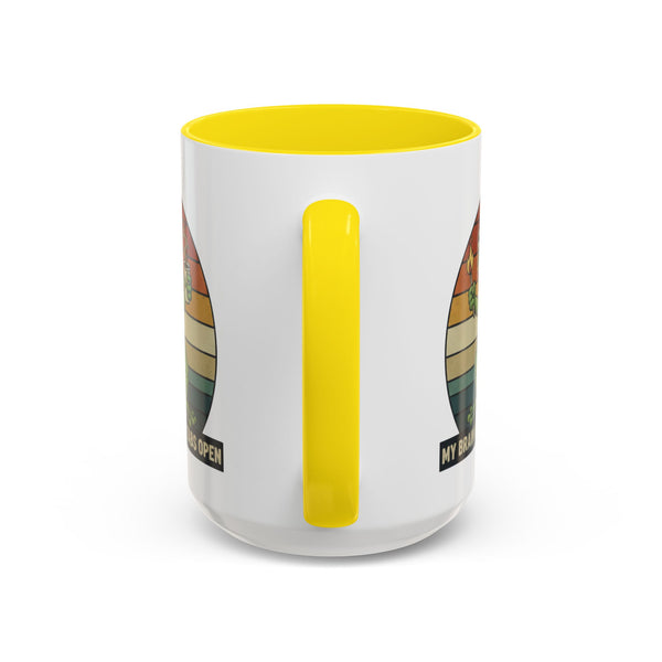 "Too Many Tabs Open" Retro Frog Accent Mug - 11oz & 15oz Ceramic Coffee Cup