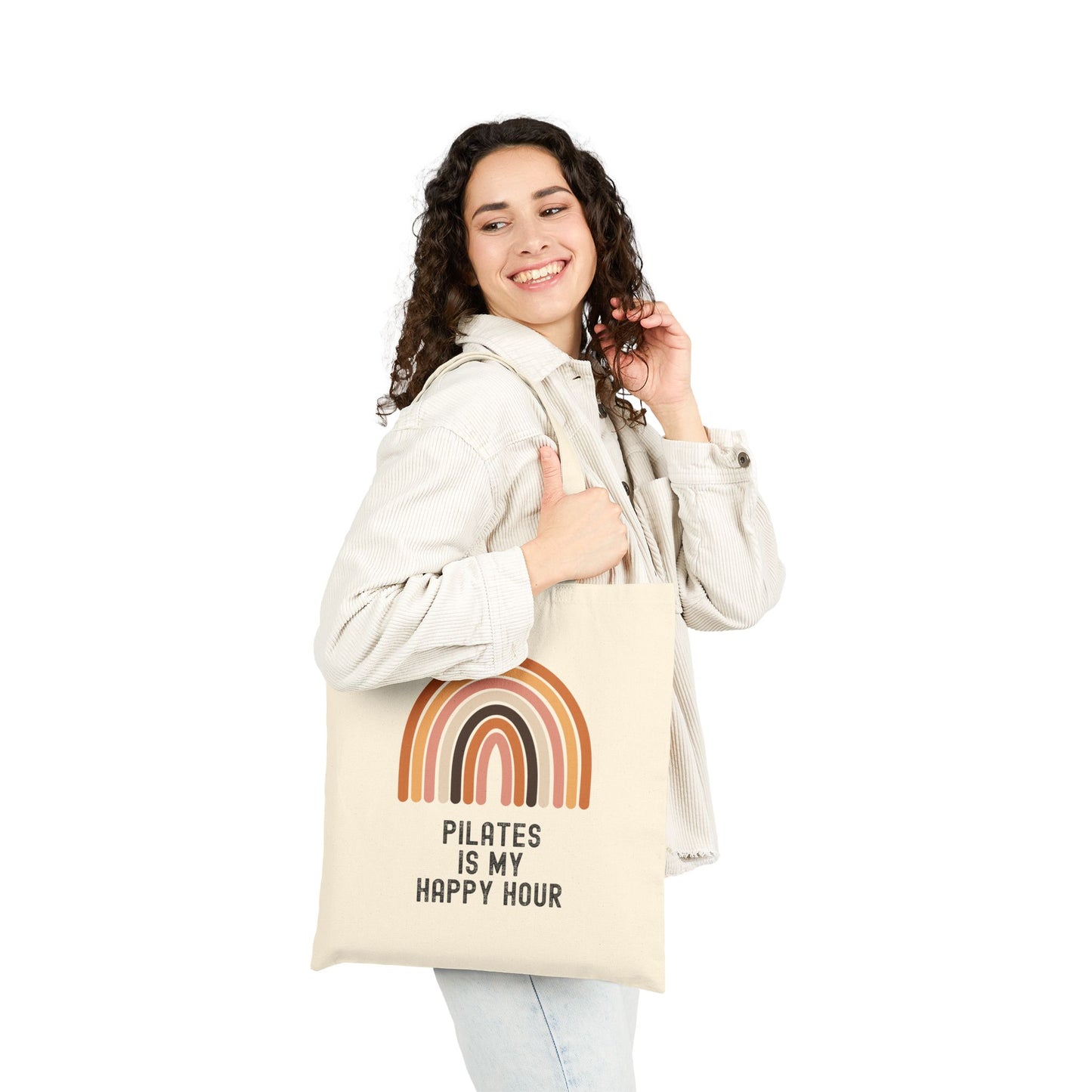 Pilates Themed Cotton Tote Bag, Eco-friendly Gym Bag, Workout Gift, Pilates Lover Tote, Yoga Essentials