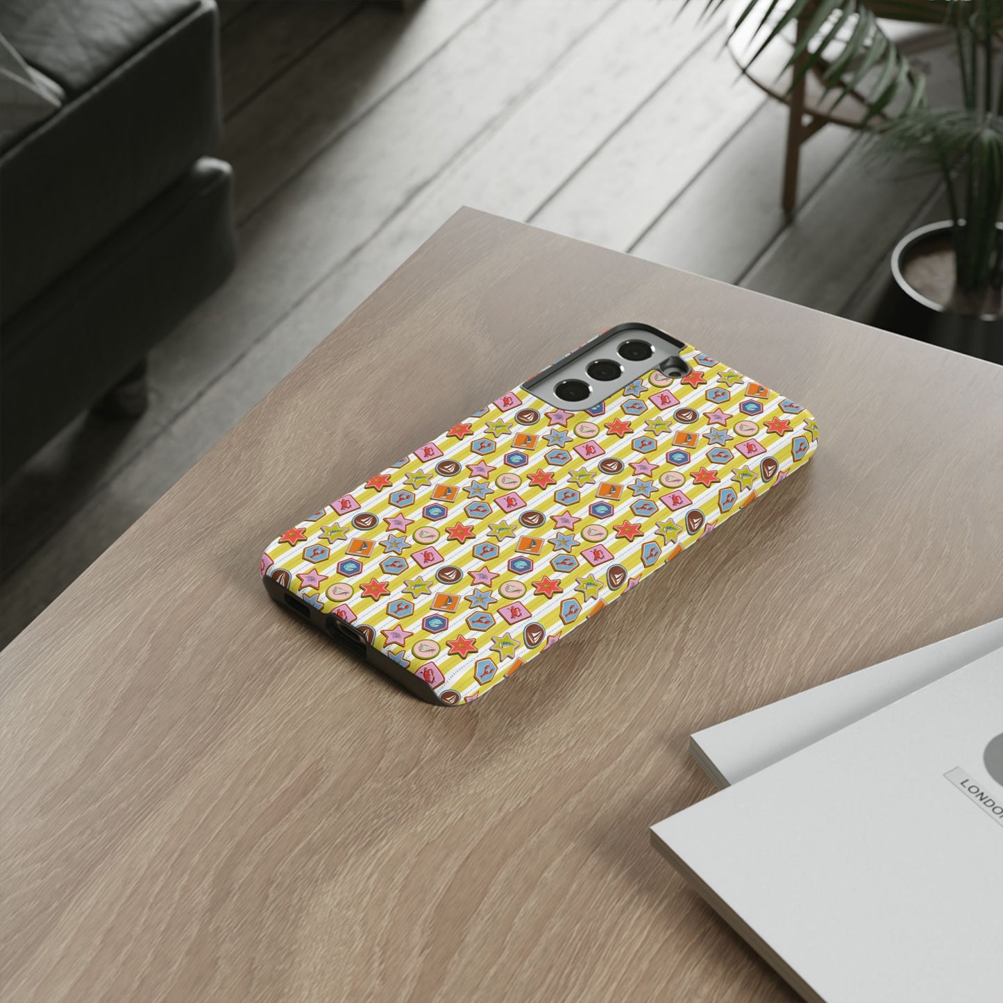 Yellow and White Striped Summer Themed Phone Case