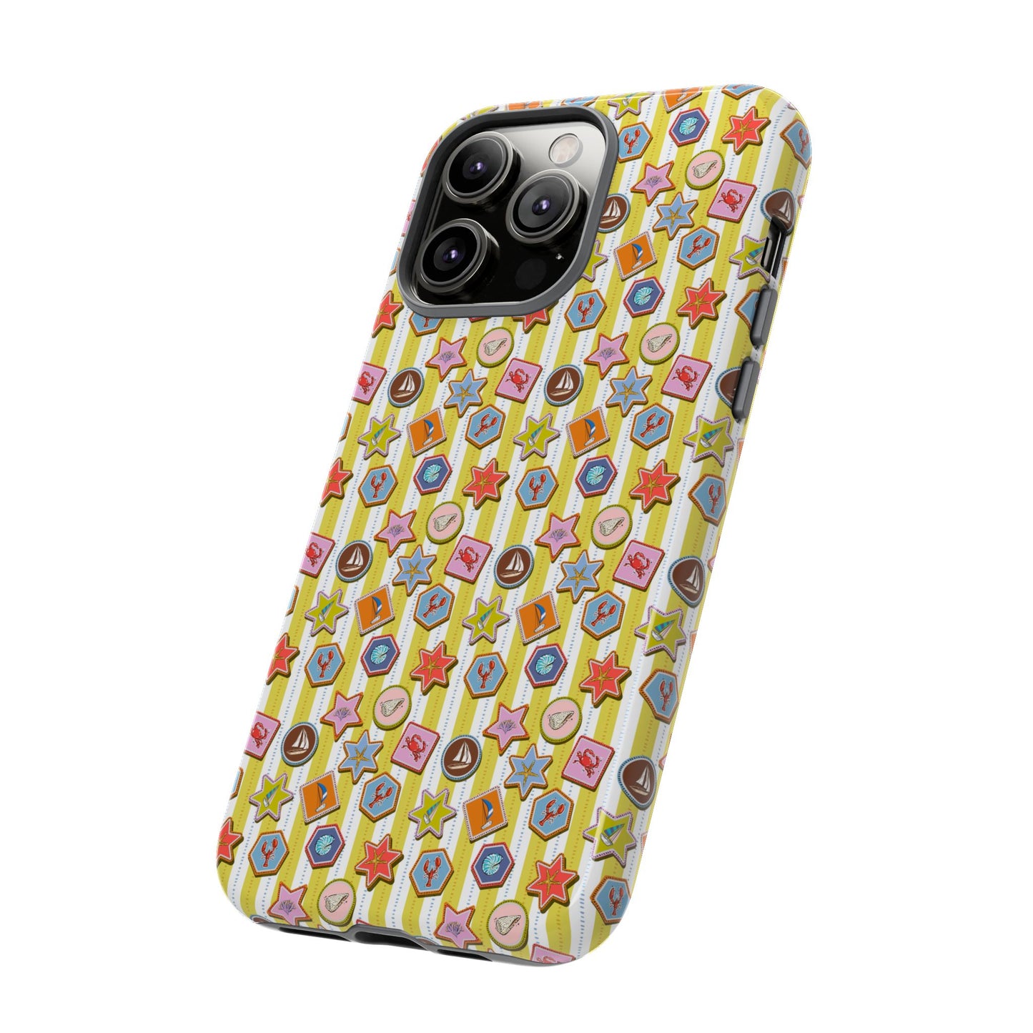 Yellow and White Striped Summer Themed Phone Case