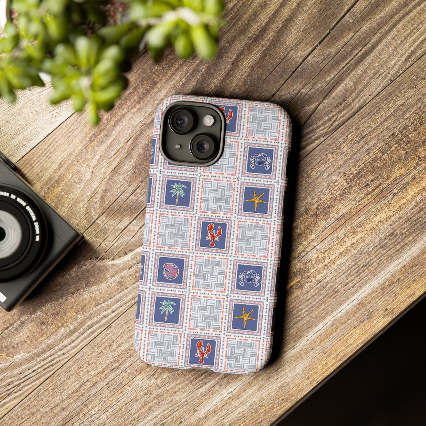 Lobsters Sailboats Seashells - Cell Phone Tough Case