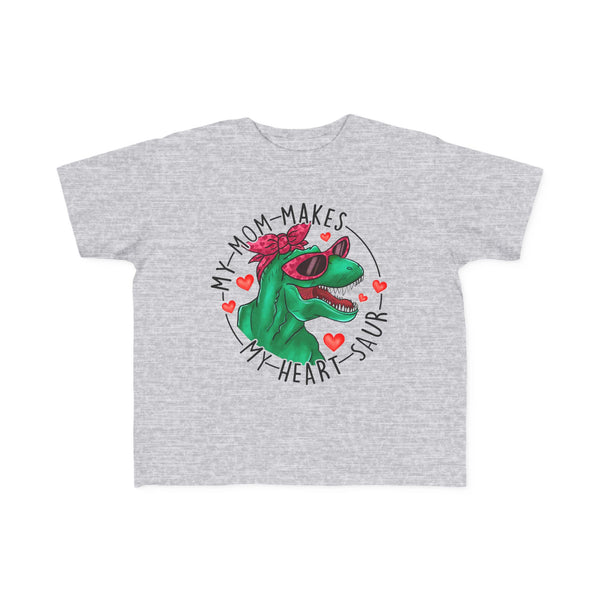 Toddler My Mom Makes My Heart Saur Dinosaur Valentine's Day TShirt