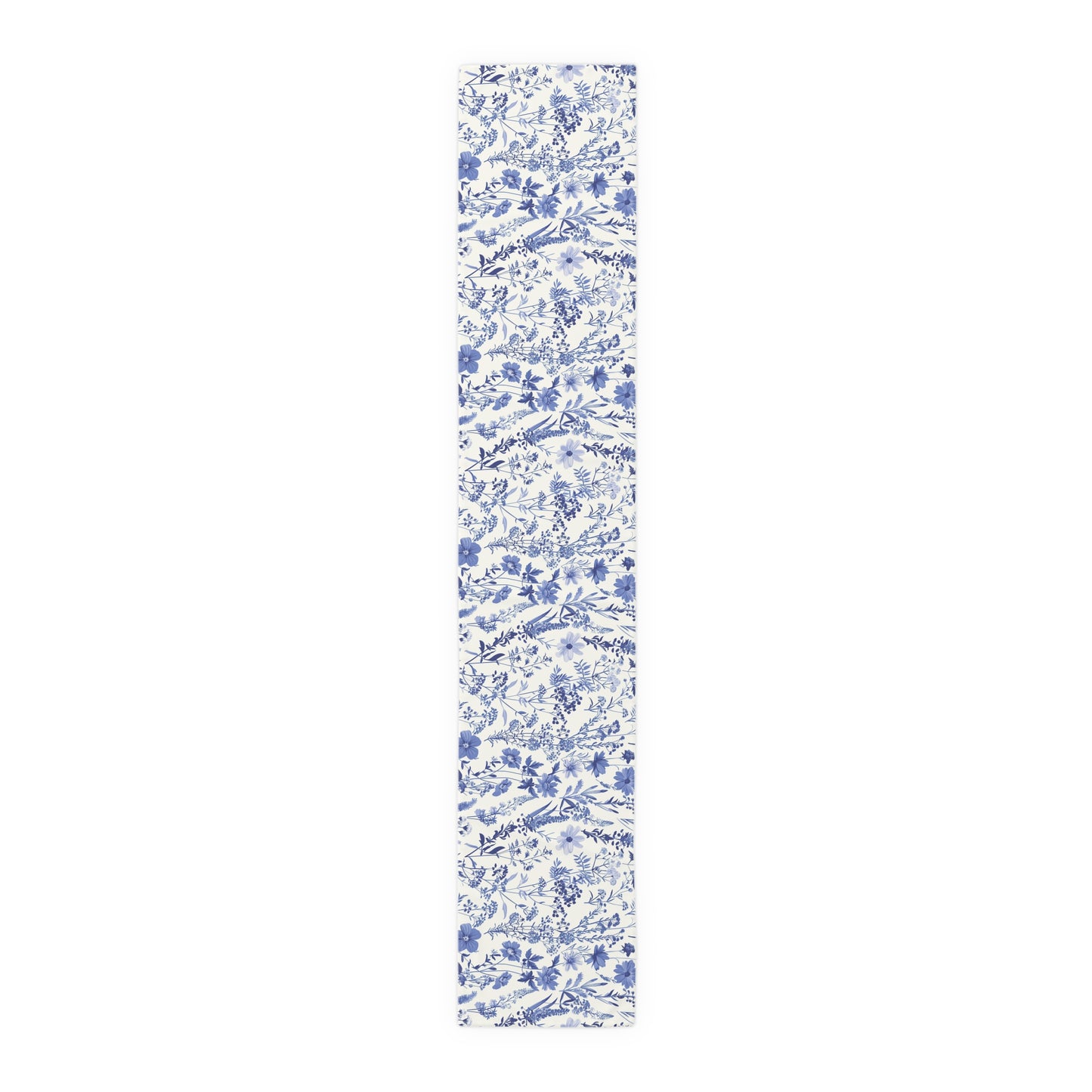 Blue Floral Toile Table Runner