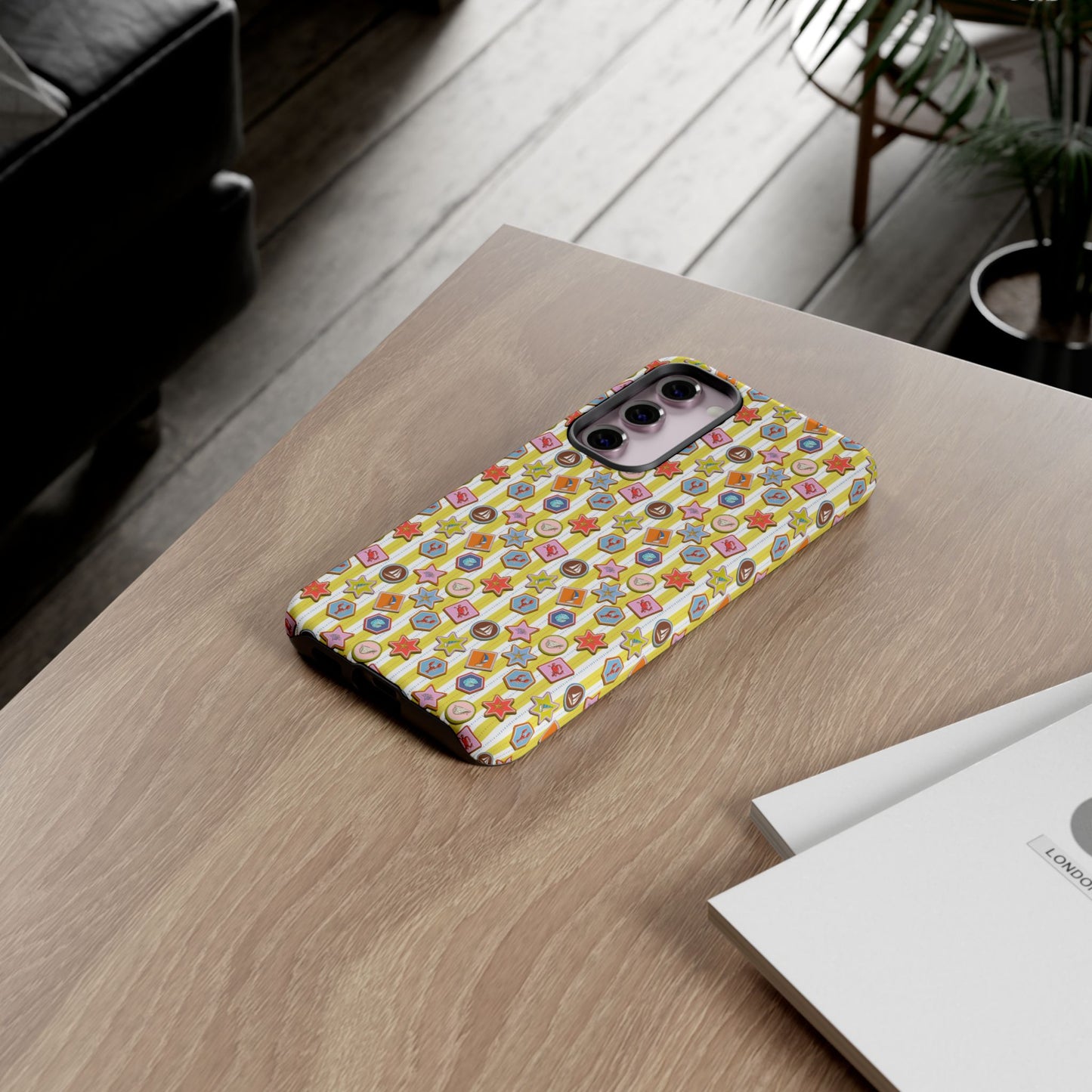 Yellow and White Striped Summer Themed Phone Case
