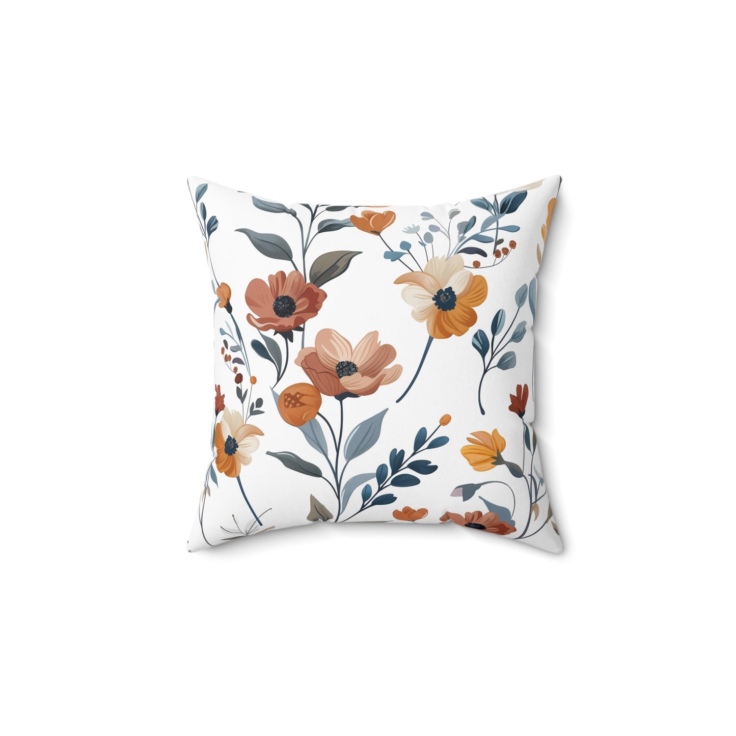 Rustic Warm Earth-Tone Floral - Indoor Throw Pillow