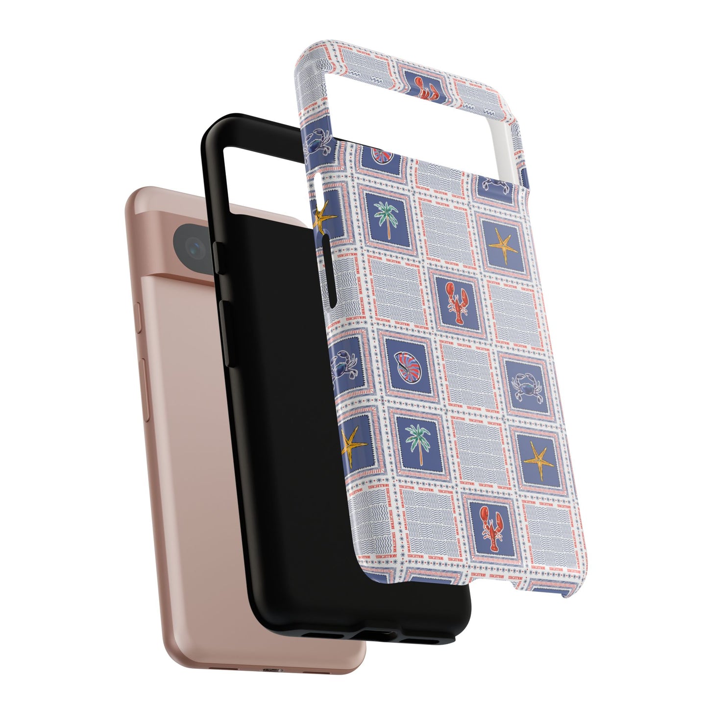 Lobsters Sailboats Seashells - Cell Phone Tough Case