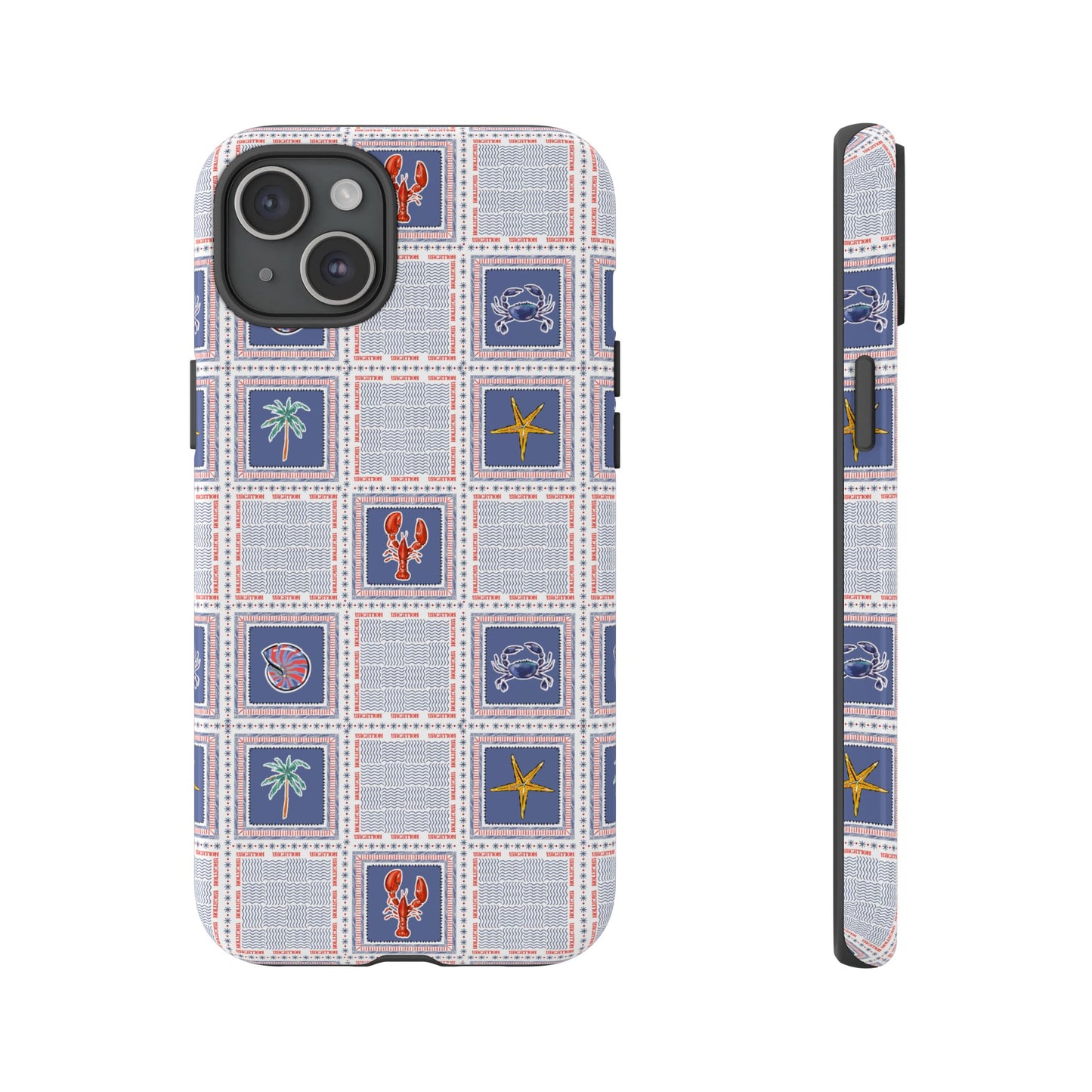 Lobsters Sailboats Seashells - Cell Phone Tough Case