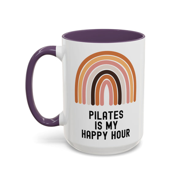Pilates Is My Happy Hour Funny Coffee Mug Gift for Pilates Lover Women Workout Cup Mothers Day