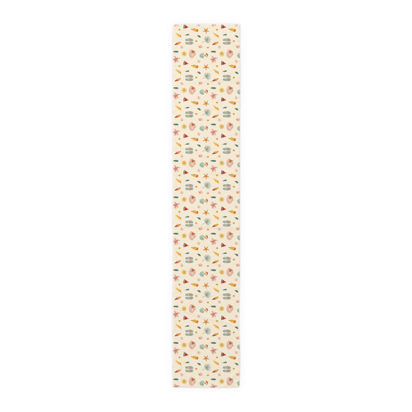 Seashell & Beach Print - Coastal Table Runner