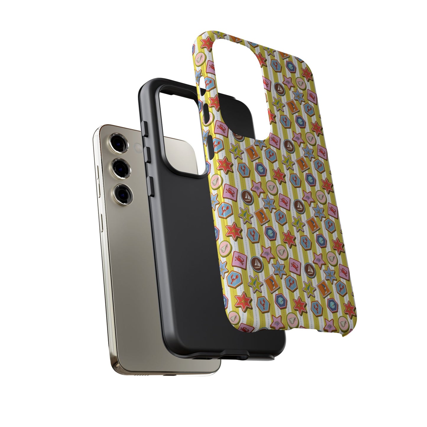 Yellow and White Striped Summer Themed Phone Case