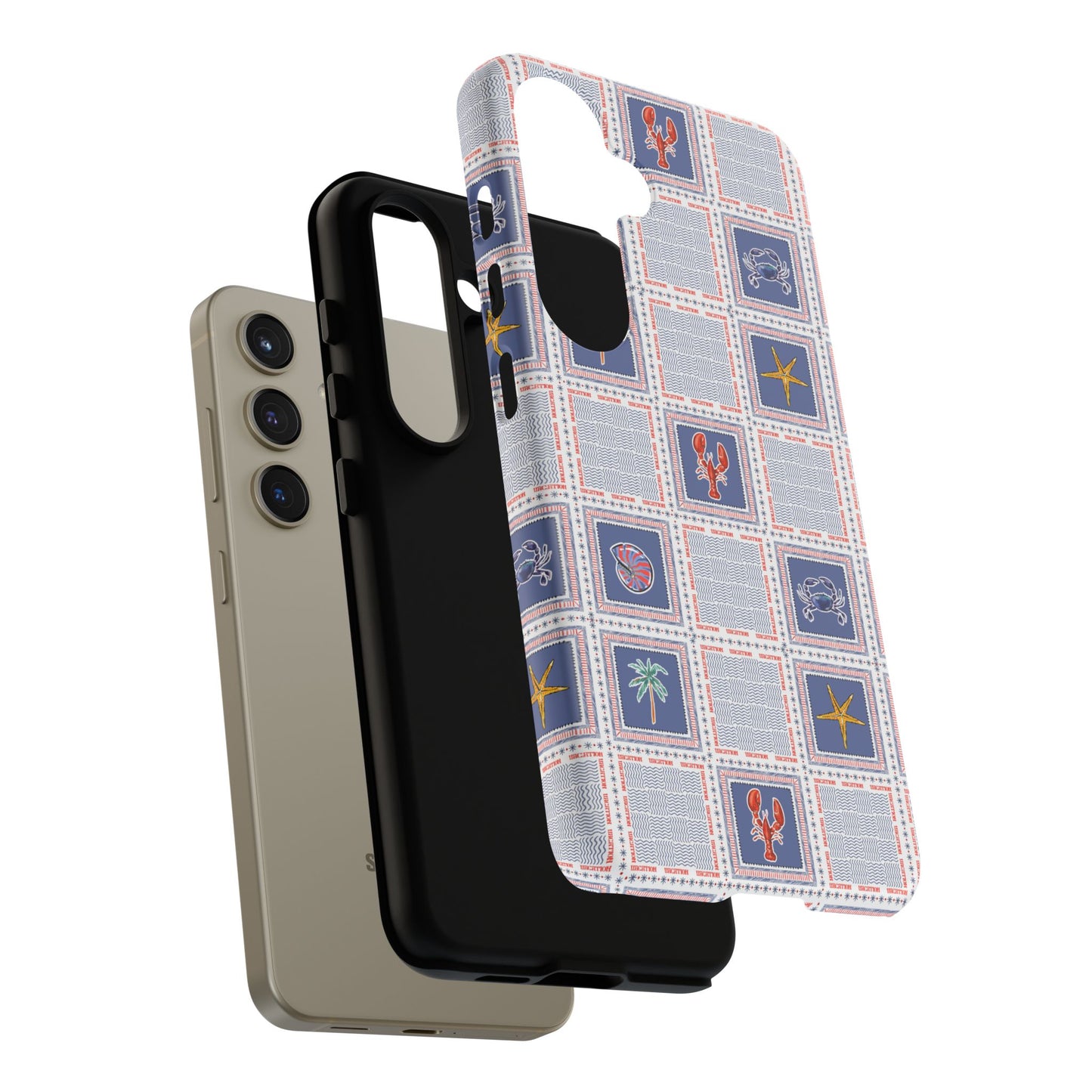 Lobsters Sailboats Seashells - Cell Phone Tough Case