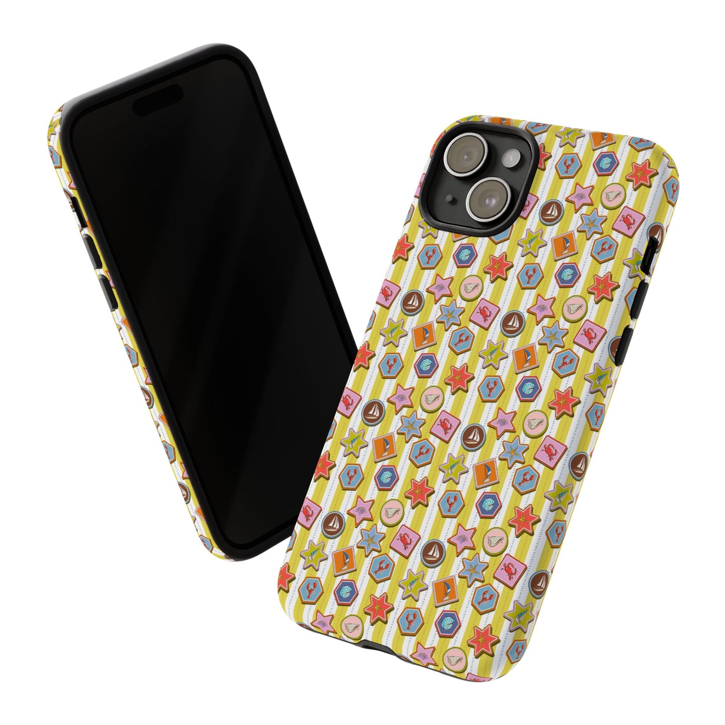 Yellow and White Striped Summer Themed Phone Case
