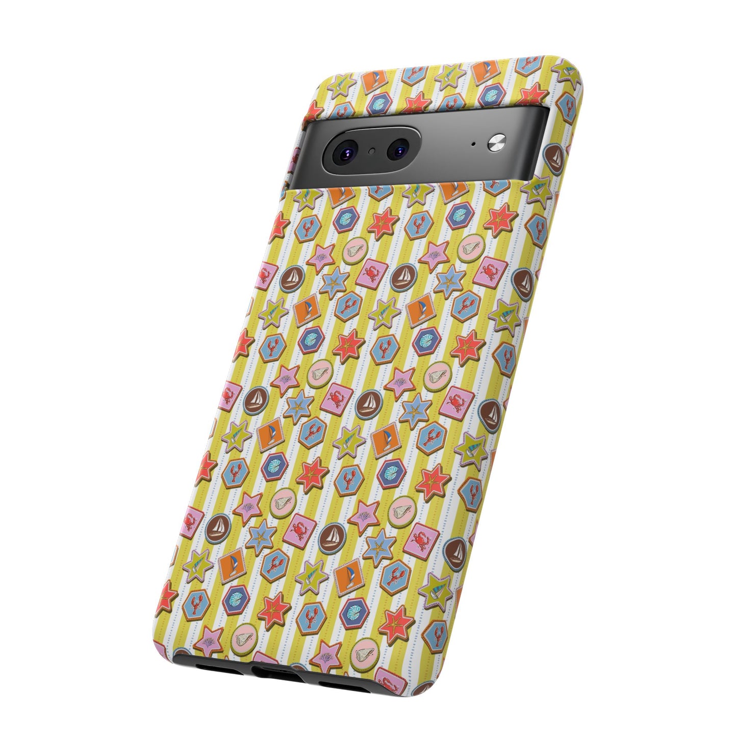 Yellow and White Striped Summer Themed Phone Case