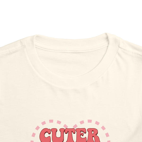 Toddler Valentine’s Day T-Shirt "Cuter Than Cupid" Retro Heart Graphic Tee Soft Unisex Cotton Sizes 2T-5T