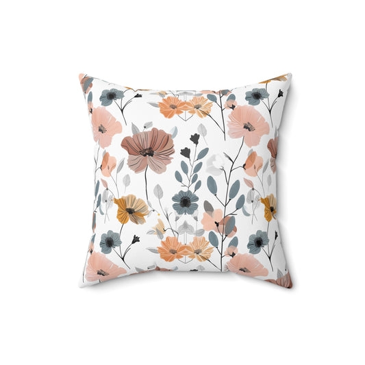 Blush and Mustard Floral - Indoor Throw Pillow