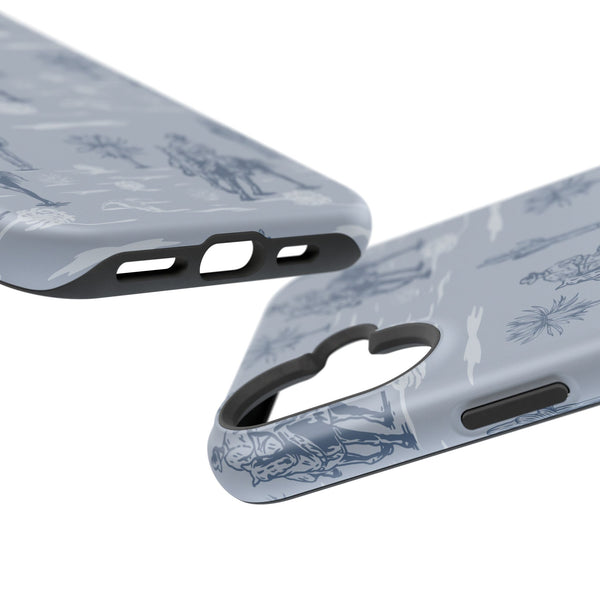 iPhone Case - Blue Cowboy and Cactus Western Themed MagSafe Tough Case