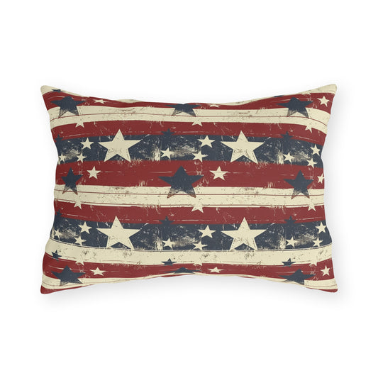 Stars & Stripes - Outdoor Throw Pillow