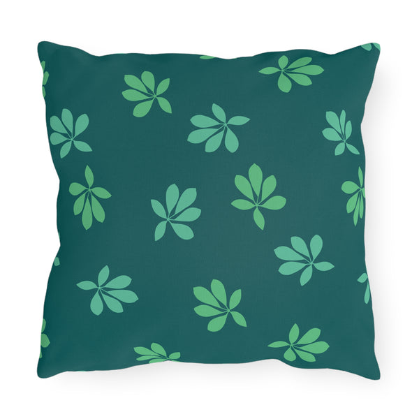 Tropical Green Foliage - Outdoor Throw Pillow