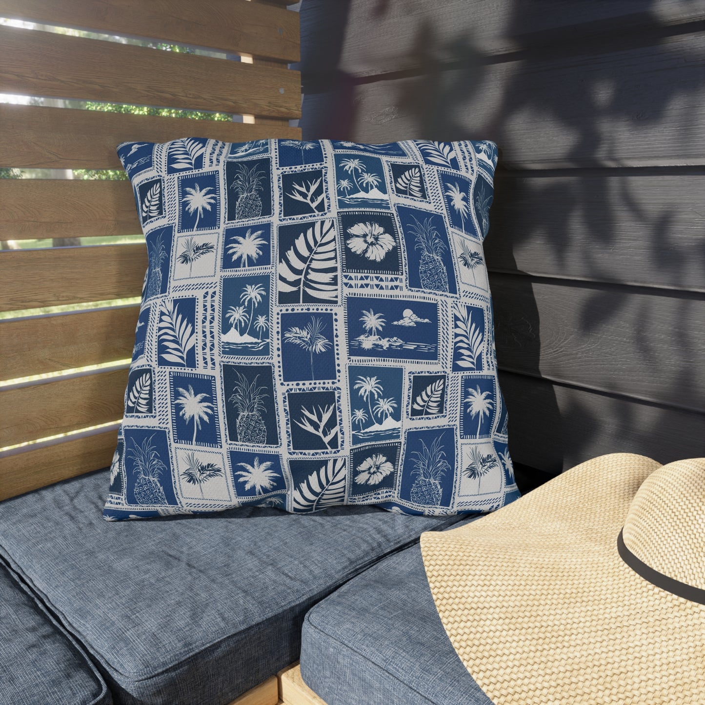 Palm Trees & Pineapples Tropical - Outdoor Pillow