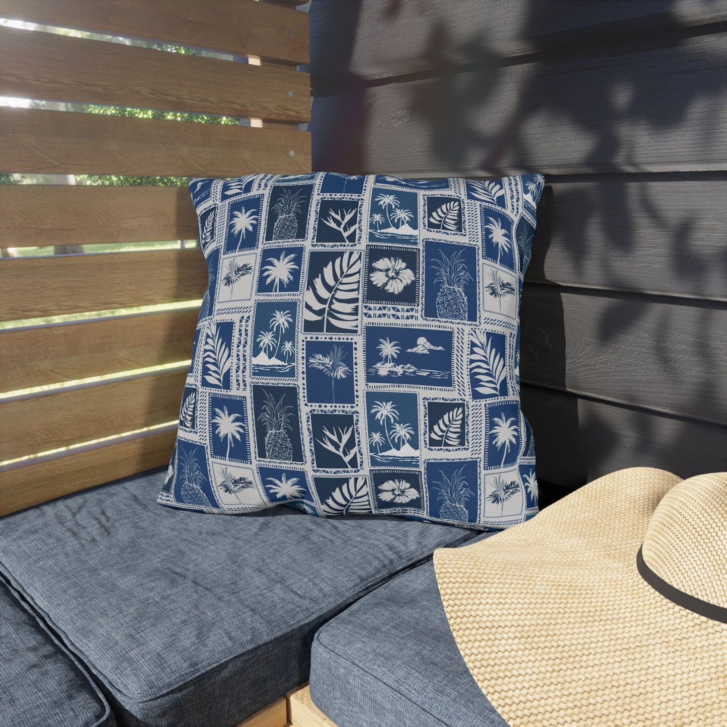 Palm Trees & Pineapples Tropical - Outdoor Pillow