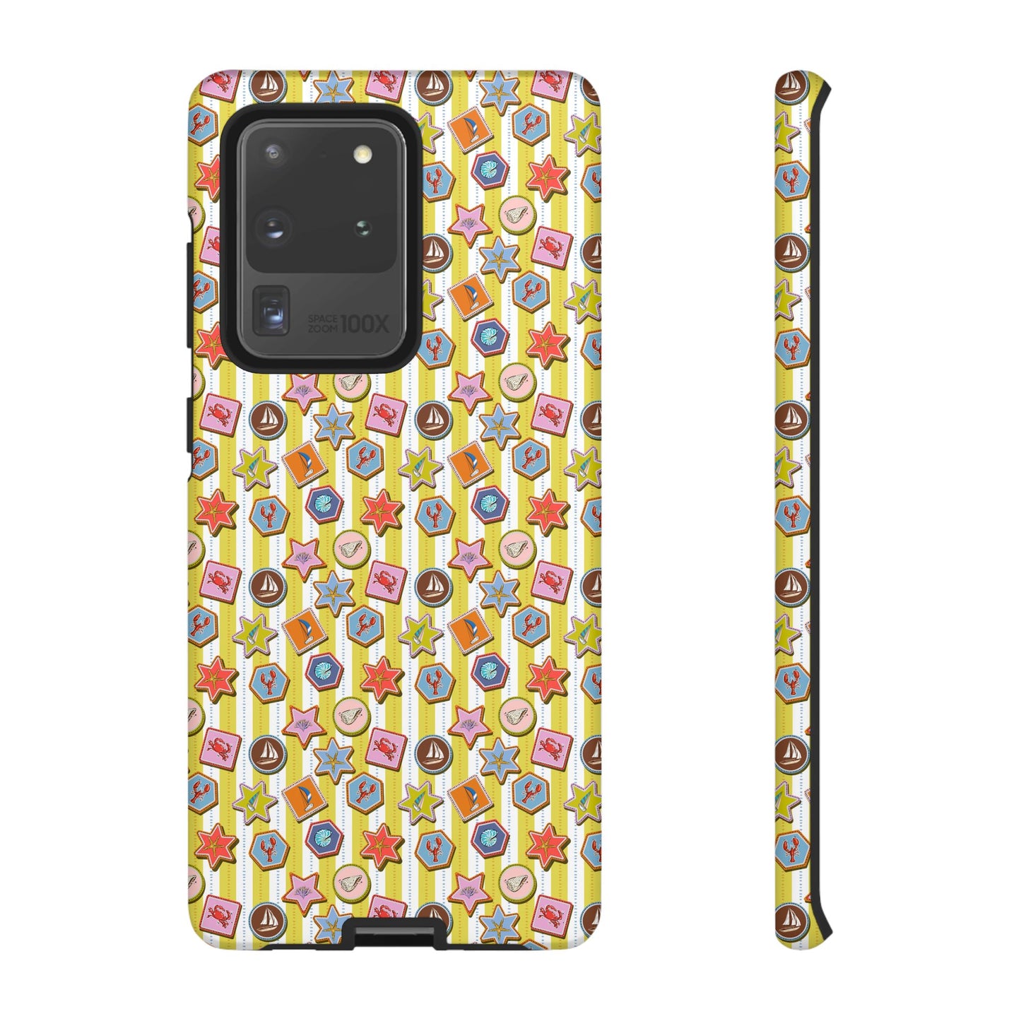 Yellow and White Striped Summer Themed Phone Case