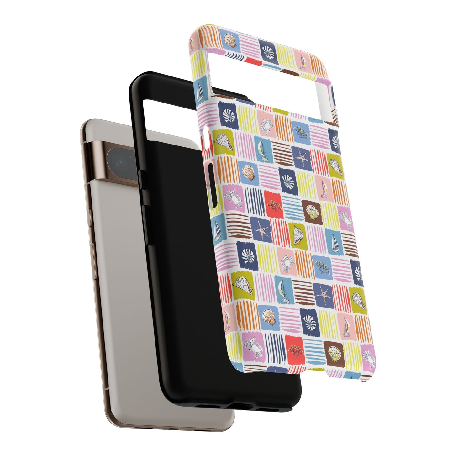 Colorful Seashells Sailboats and Starfish Summer Themed Phone Case