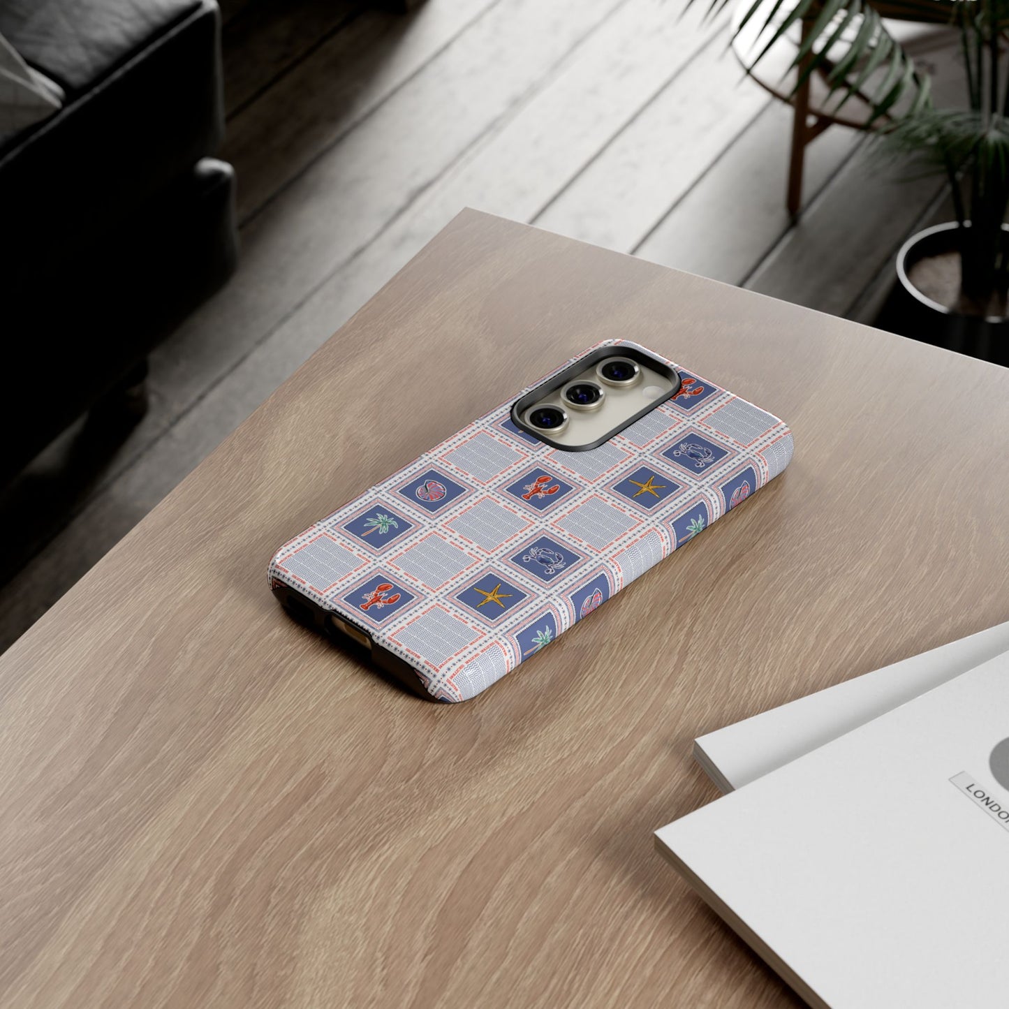 Lobsters Sailboats Seashells - Cell Phone Tough Case
