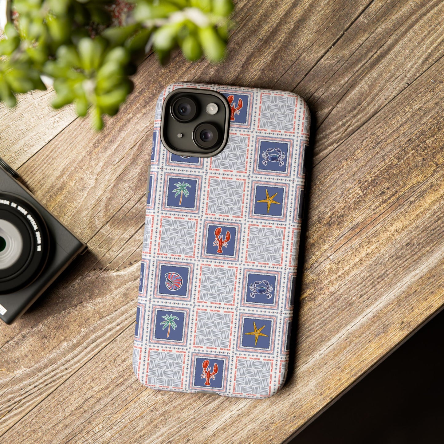 Lobsters Sailboats Seashells - Cell Phone Tough Case
