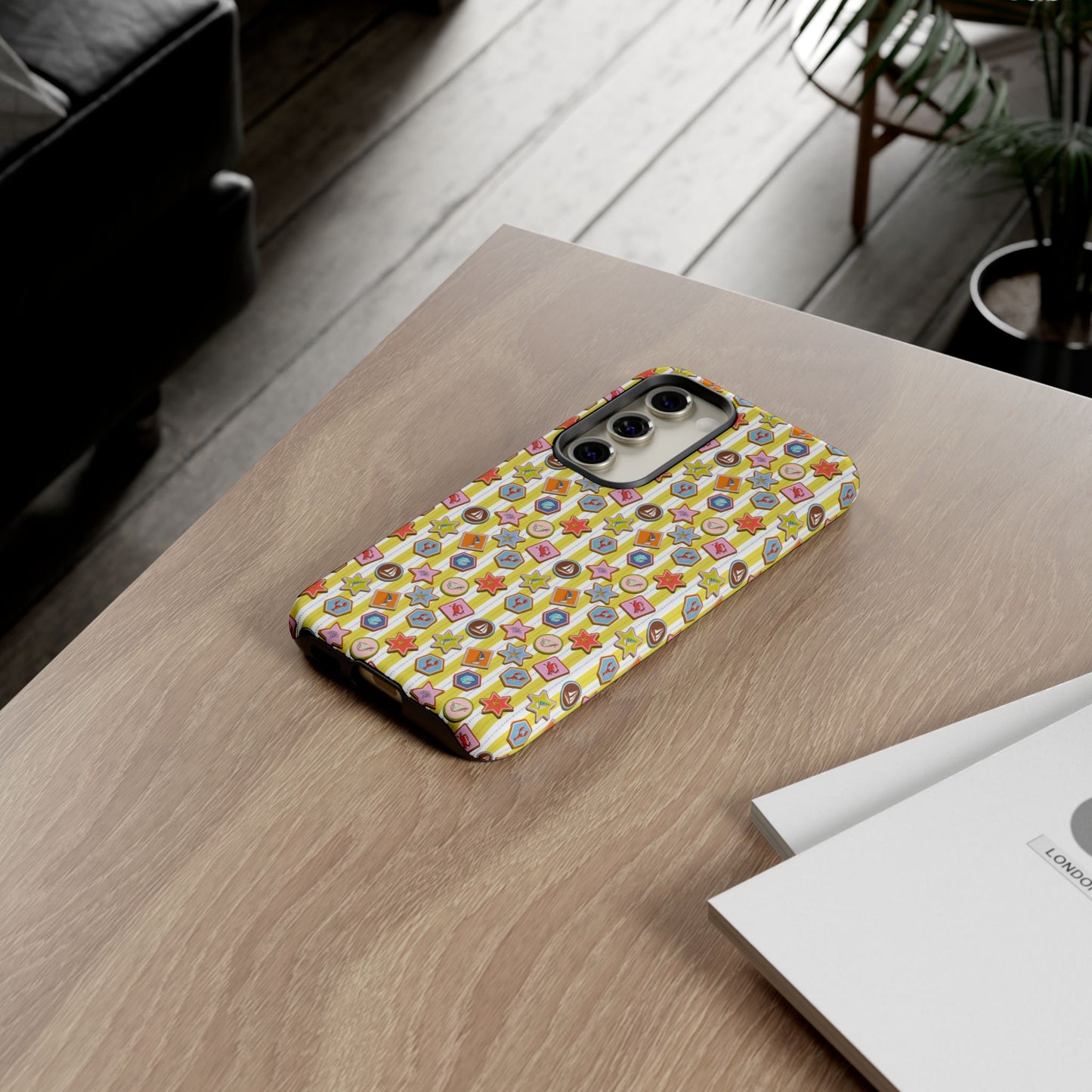 Yellow and White Striped Summer Themed Phone Case
