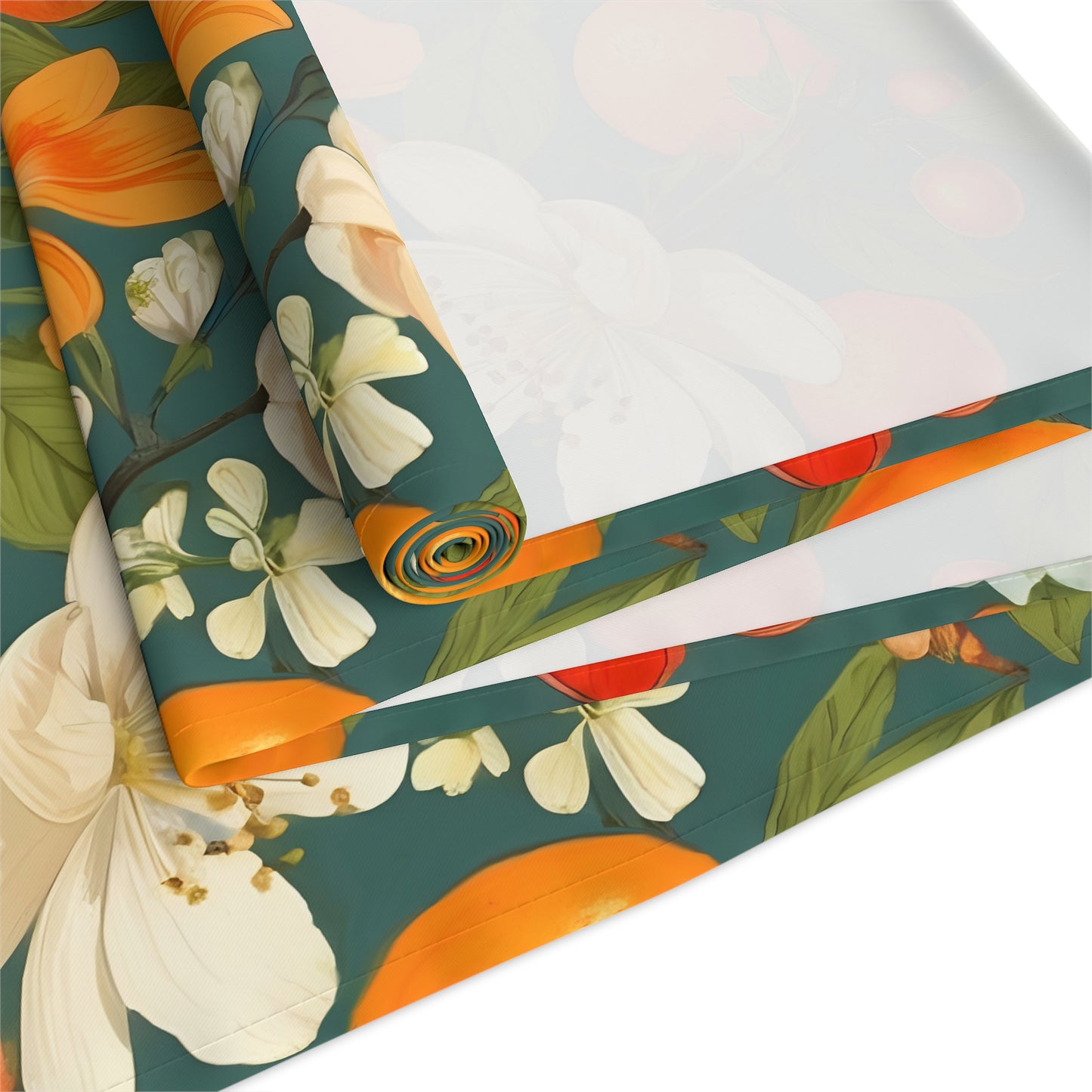 Orange Blossom Floral Table Runner