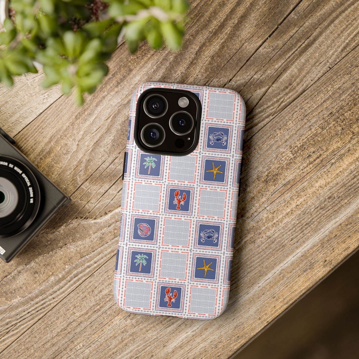 Lobsters Sailboats Seashells - Cell Phone Tough Case