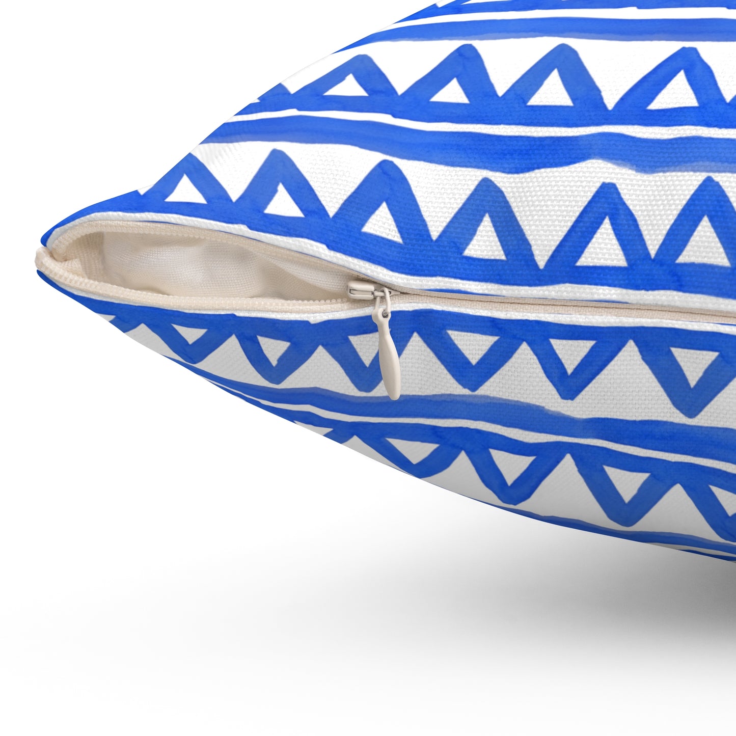 Blue Triangle Patterned - Indoor Square Pillow