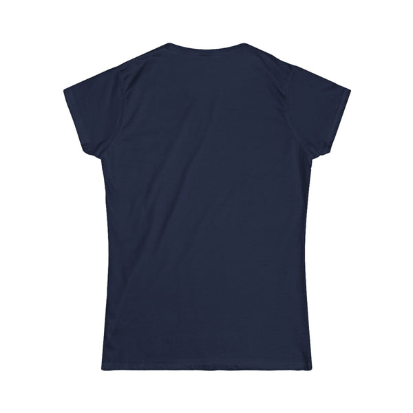 Navy blue t-shirt on a white background