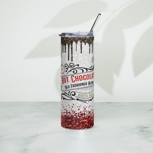 Christmas Hot Chocolate 20oz Skinny Tumbler with Lid & Straw