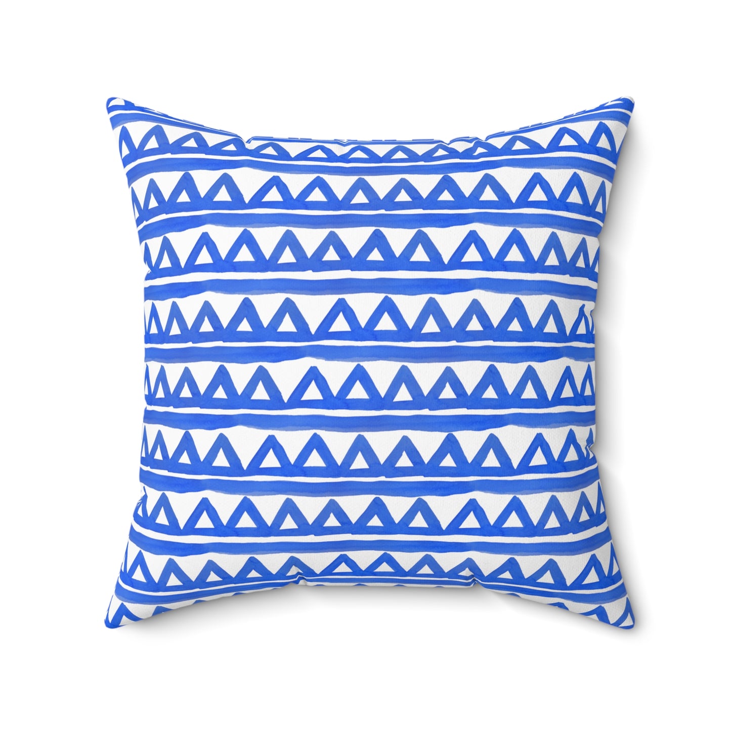 Blue Triangle Patterned - Indoor Square Pillow
