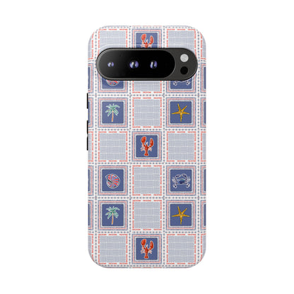 Lobsters Sailboats Seashells - Cell Phone Tough Case