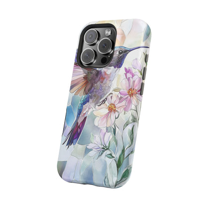 Stained Glass Hummingbird MagSafe iPhone Case