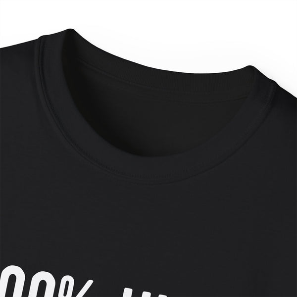 Men's t-shirt featuring the phrase '100% Juice No Seeds' with a graphic of two lemon halves, perfect for a fun and zesty look. Collar image.