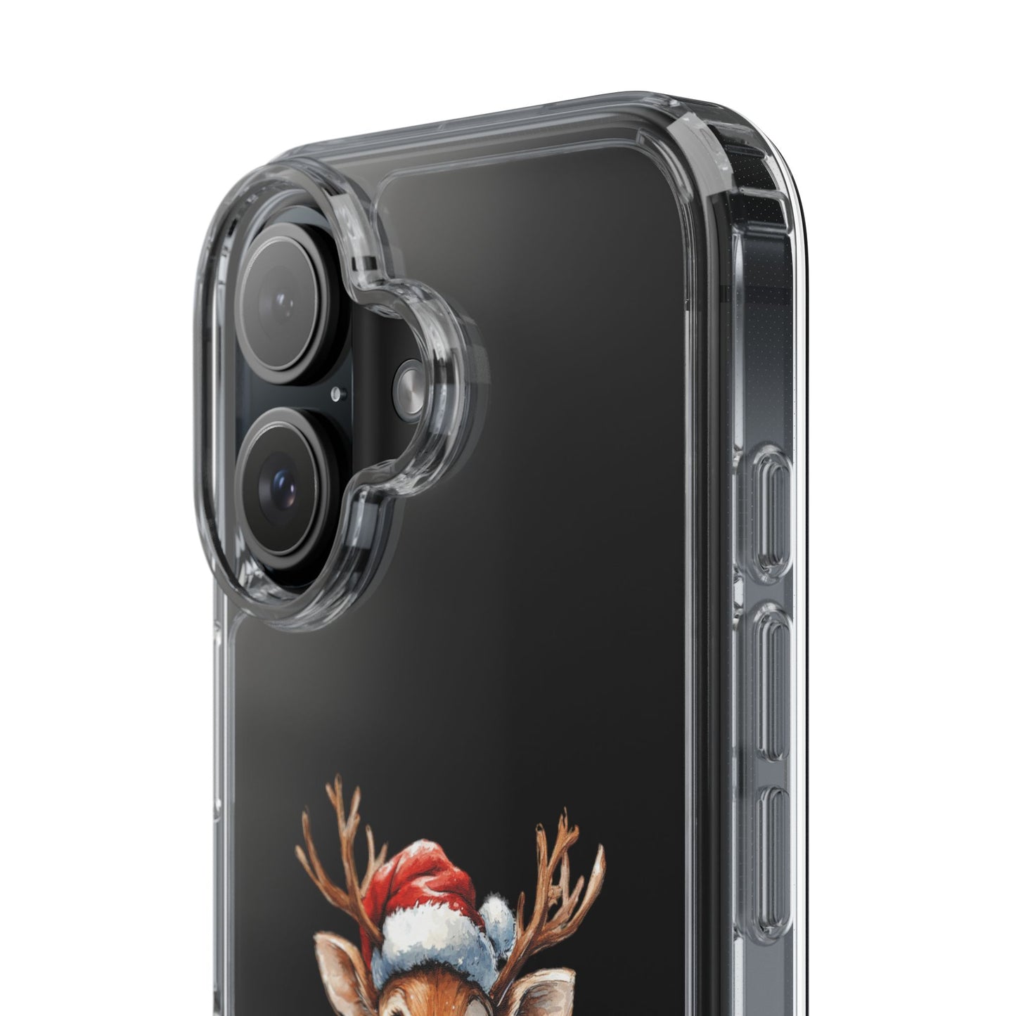 Festive Reindeer on a Clear Phone Case