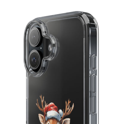 Festive Reindeer on a Clear Phone Case