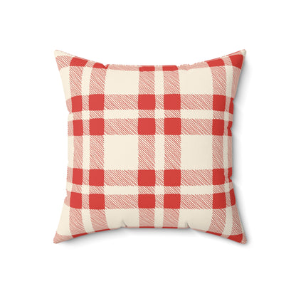 Red and White Gingham - Indoor Throw Pillow - Front and Back Design