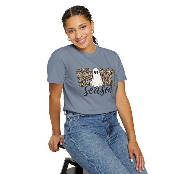 Spooky Season Leopard Print Ghost Halloween Graphic T-Shirt