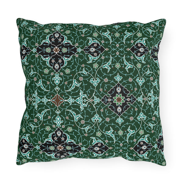 Elegant Green and Blue - Outdoor Pillow