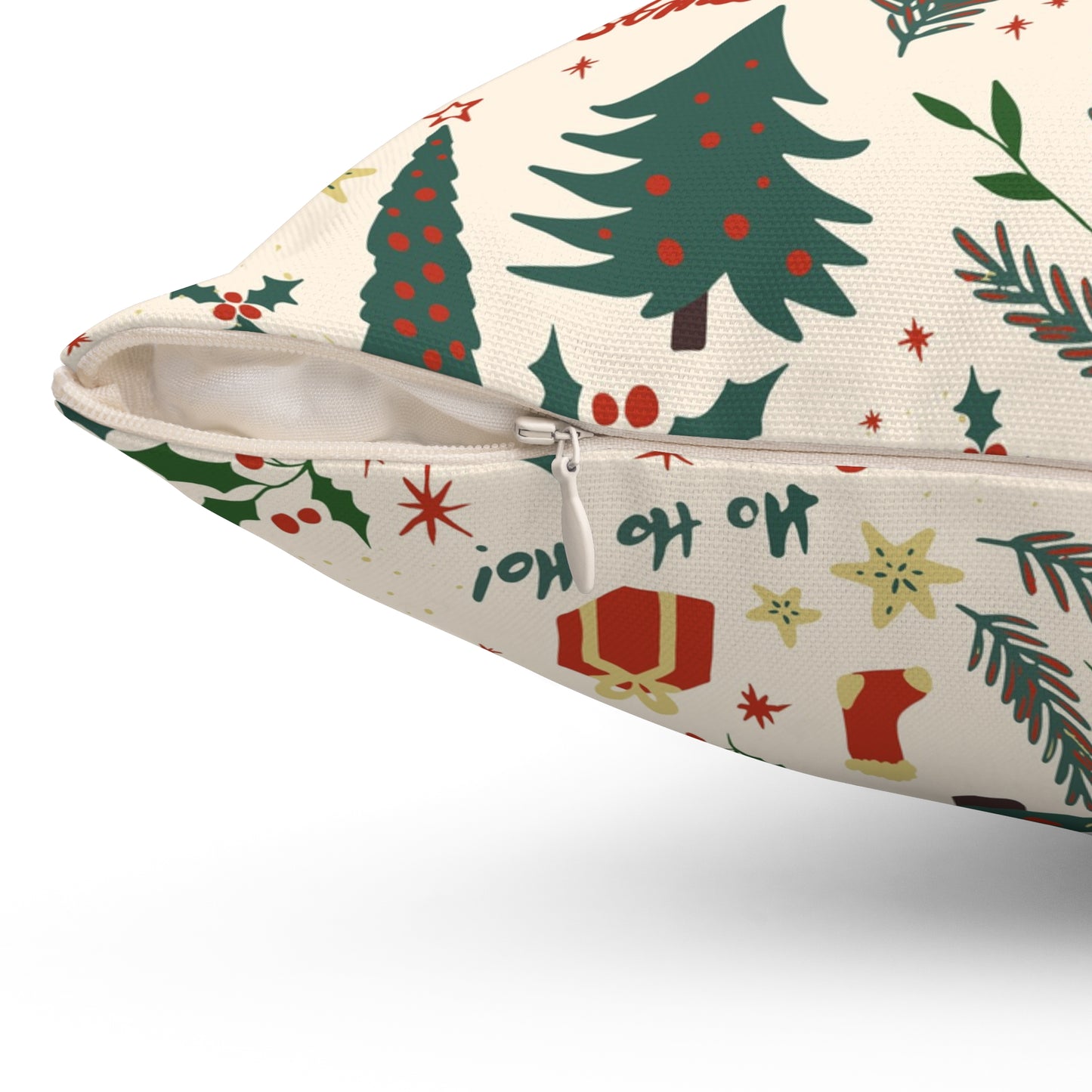 Holiday Throw Pillow – Red & White Christmas Decorative Pillow