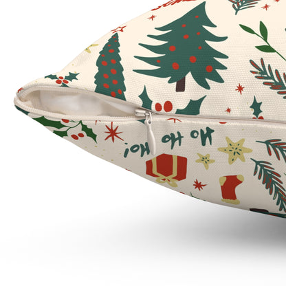 Holiday Throw Pillow – Red & White Christmas Decorative Pillow